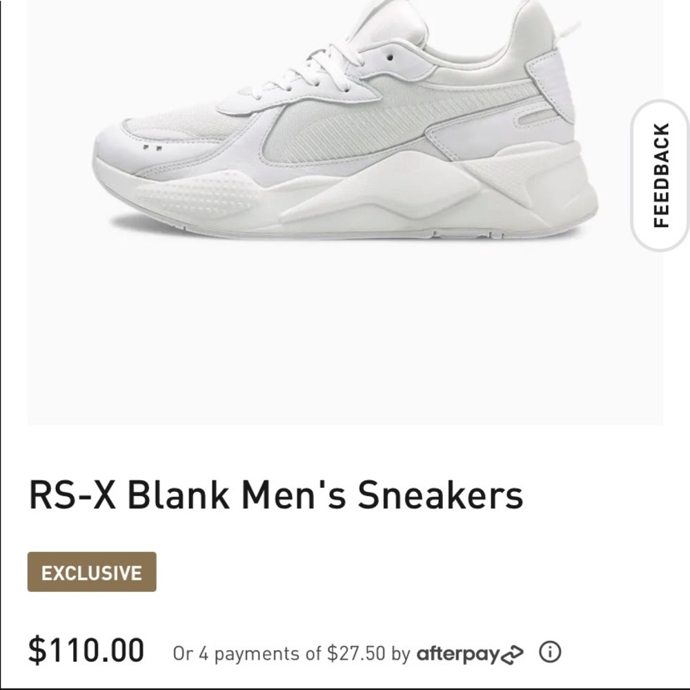 Brand new! Puma RSX Blank Mens Sneakers